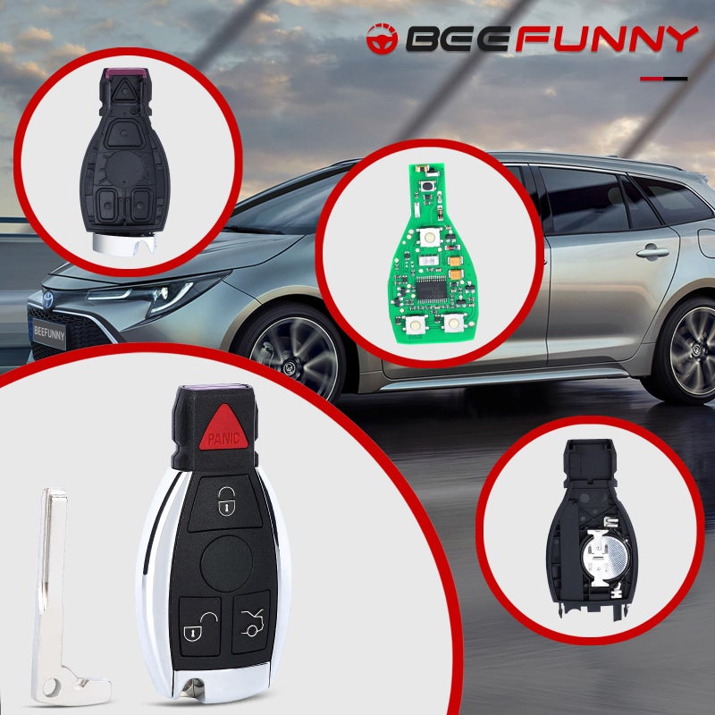 Beefunny 315MHz Smart 3+1 4 Button Replacement Remote Key Fob for Mercedes-Benz Support NEC & BGA 2000-2014 Year, 705 Moto - Image 3